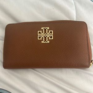 Light brown with gold Tory Burch Wallet